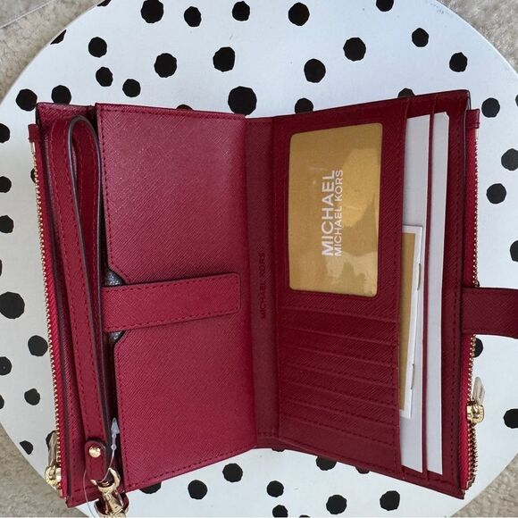 Michael kors multifunctional wallet phone case wristlet wallet RED BRAND NEW! - Picture 6 of 7